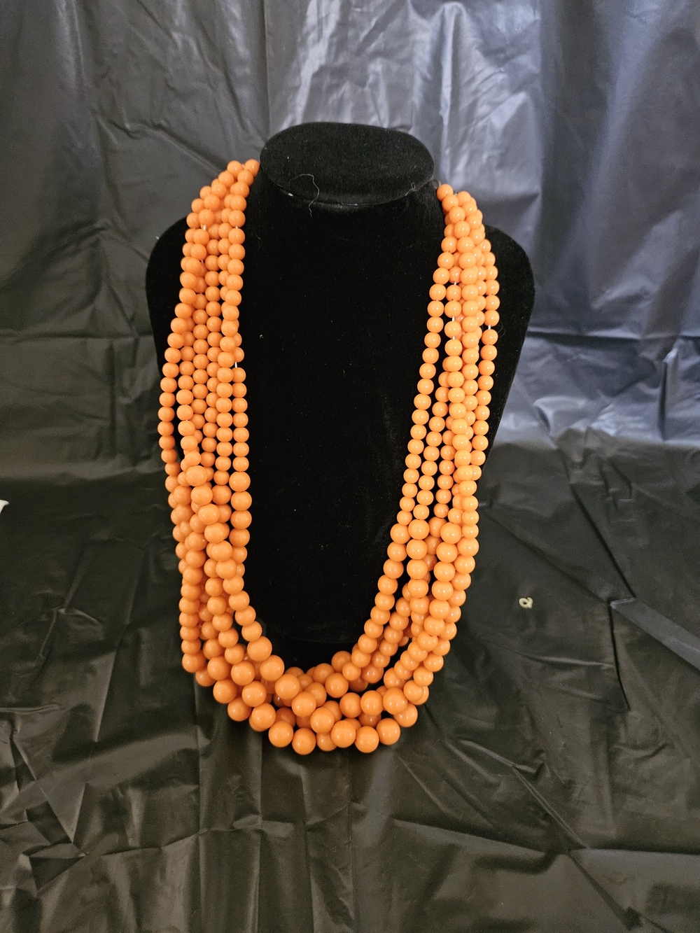 Orange Multi-Strand Beaded Necklace - Women Jewelry